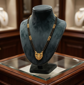 Collar Tradicional Divyoro de Aleación de Cobre Chapado en Oro con Cuentas y Colgante de Corazón, Joyería de Boda para Mujeres, Hinduismo - Product Image 2