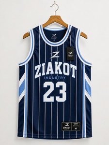 Jersey Basket Autentik Bendera USA Vintage Garis-Garis Putih-Biru Kustom Terlaris Industri Grosir Langsung - Product Image 3