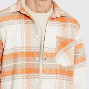 Custom Hot Selling Mens Top Plaid <b>Overshirt</b> Comfortable Casual Shirt Man - Product Image 5