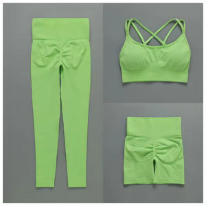 Nueva Ropa Deportiva al por Mayor Personalizada de Alta Calidad para Mujer, Conjuntos de Yoga de 3 Piezas, Ropa Deportiva Antibacteriana para Gimnasio, Conjuntos Femeninos - Product Image 2