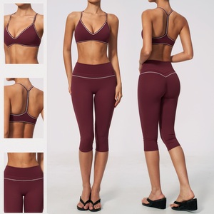 2 Piece Sports Top Custom Gym Clothes Active Wear Women Gym Fitness Sets - Product Image 3