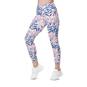 Women's High Waist Floral <b>Print</b> <b>Leggings</b> Full Length Stretch Knitted Spandex Polyester Casual All Seasons Wear - Product Image 2