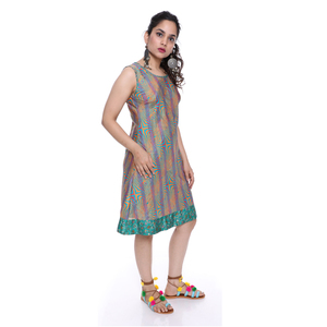 New Fashion Designer Printed Fancy Indian Sari Silk <b>Spaghetti</b> <b>Strap</b> Eco-Friendly Summer Tunics - Product Image 2