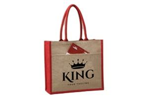 Personnalisé imprimé teint jute toile de jute fourre-tout sac à provisions écologique XL taille coton sangle bande poignée bohème fermeture éclair chaînes - Product Image 3