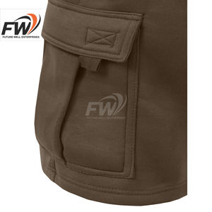 Shorts cargo pour hommes fabriqués en usine OEM, 12 poches, shorts de randonnée, coupe régulière, taille élastique, shorts cargo en coton pour hommes - Product Image 5