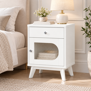 Collection EVEREST - Meubles de rangement modernes pour chambre à coucher en bois de pin massif - Table de chevet fonctionnelle en bois - Product Image 2