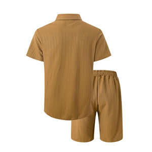 Nouvel ensemble décontracté pour homme : T-shirt à manches courtes et short de couleur unie – Survêtement 2 pièces de marque pour homme - Product Image 3