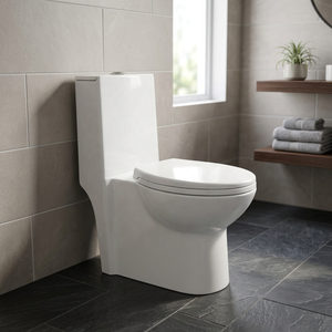 WC monobloc en céramique sans bride, à chasse d'eau cyclonique, pour salle de bain moderne, directement de l'usine - Product Image 6