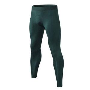 Leggings de compression durables et élastiques pour hommes avec logo à la taille, respirants et à séchage rapide pour la course, la gym et l'entraînement - Product Image 1