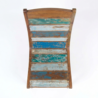 Chaise longue rustique artisanale en bois massif, en bois de bateau récupéré, écologique et confortable pour salon intérieur