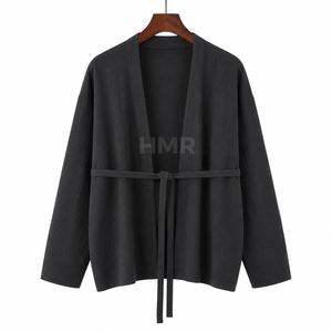 HMR Sisterhood Sorority Cardigan en acrylique tricoté à col en V avec ceinture et manches kimono, haut décontracté à manches longues - Product Image 5