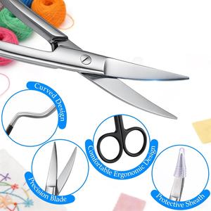 Tijeras de Sastre Aprobadas por ISO, Tijeras de Bordado con Hoja de Acero Inoxidable para Cortar Tela - Product Image 4