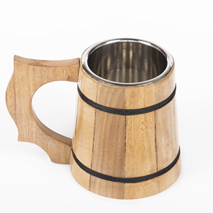 Taza de madera FAIZA CRAFT para café, cerveza y vino, hecha a mano por proveedor indio. - Product Image 4
