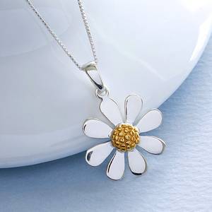 จี้ดอกเดซี่ทำมือ เงินแท้ 925 เครื่องประดับลายดอกไม้สำหรับผู้หญิง - Product Image 5