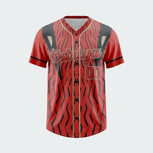 High Quality Printed Baseball Jersey Custom Team <b>Name</b> Front Breathable 100% Polyester Short Sleeve Quick Dry Sporty Training - Product Image 4