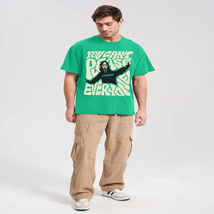 T-shirt rétro surdimensionné délavé à l'acide pour homme Streetwear sérigraphié avec logo personnalisé - Product Image 3