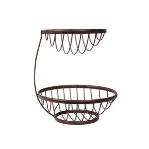 Contemporary <b>Wire</b> Metal Fruit <b>Basket</b> For Urban Kitchen Counter Dining Table Decorative <b>Storage</b> With Open Design - Product Image 1