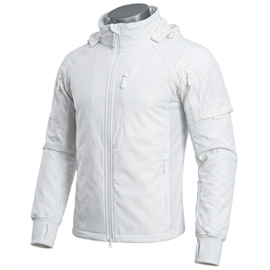 Chaqueta con Capucha para Hombre, Impermeable, Transpirable, de Softshell, Tipo Piel de Tiburón, con Forro Polar, Cortavientos, para Senderismo, Camping, Otoño, con Cierre - Product Image 2