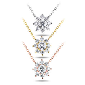 Colgante de Diamante Redondo Cultivado en Laboratorio con Certificación IGI en Oro, Oro Rosa, Oro Blanco o Plata, Color D-E-F, Claridad VVS-VS, con Cadena - Product Image 3