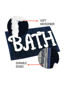 Alfombra de poliéster rectangular jacquard a cuadros, antideslizante y absorbente, para uso doméstico y hotelero, estilo moderno para baño. - Product Image 2