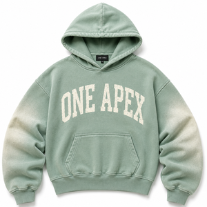 เสื้อฮู้ดโอเวอร์ไซส์สำหรับผู้หญิง ONE APEX ผ้าฝ้ายฟลีซเนื้อหนาคุณภาพพรีเมียม ระบายอากาศได้ดี สีเขียวเซจ ล้างสีแบบวอช สเวตเชิ้ตสีพื้น - Product Image 2