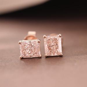 Pendientes Cuadrados de Plata de Ley S925 con Baño de Rodio, Pendientes de Diamantes Moissanite VVS de Lujo Cultivados en Laboratorio para Mujer - Product Image 3