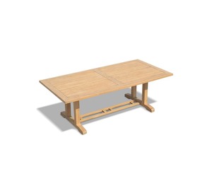 Teak Wood Extendable Rectangle Dining <b>Table</b> Outdoor Patio <b>Expandable</b> <b>Table</b> Natural Finish Waterproof Eco-Friendly Durable - Product Image 5