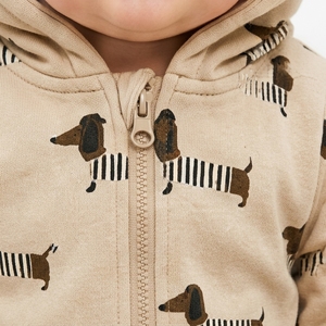 Conjunto de chándal con capucha para bebé al por mayor, estampado de animales, sudadera con capucha de manga larga con cremallera y pantalones jogger a juego para bebés y niños pequeños - Product Image 2