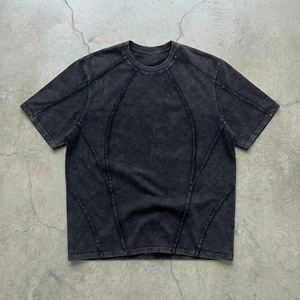 Camiseta con Parches Desgastados para Hombre, Estilo Urbano, Camiseta Informal de Algodón Suave con Diseño Gráfico - Product Image 1