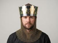 Handmade King Arthur Steel Helmet with Chain Mail | Steel Medieval Crown Headpiece |