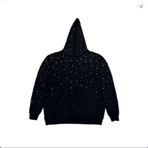 Sudadera con Capucha para Hombre, Negra con Degradado de Diamantes de Imitación, 100% Algodón Ecológico, Sudadera de Invierno, Estilo Urbano, 5$ - Product Image 6