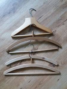 Organizador de abrigos y gorros de una sola capa, tallado en madera, con ganchos de acero, estilo vintage, diseño de hombros anchos antideslizantes, 100% algodón, rectangular para - Product Image 3
