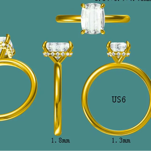 Bague cocktail de luxe en or jaune 14 carats 2 CT avec diamant de laboratoire taille marquise E VVS2 certifié IGI, plaqué rhodium, sertissage à tension - Product Image 1