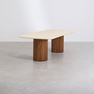 Mesa de comedor rectangular Vandana Grand Flux en cemento y madera de acacia - Product Image 4