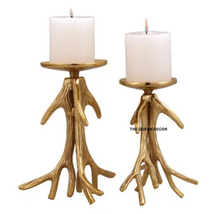 Stylish Metal Candle Holder Butterfly Base Design Polished Gold Finish Modern Festive Accent for Home and <b>Table</b> Decor - Product Image 4