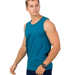 เสื้อกล้ามแขนกุดสีทึบสำหรับผู้ชาย O-Neck เสื้อกั๊กถักลำลองสีฟ้าอมเขียว - Product Image 4