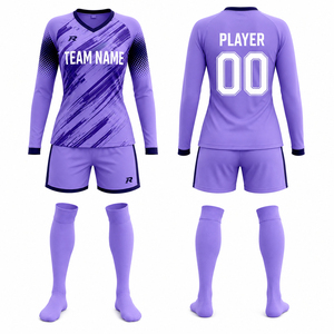 Ensemble d'uniformes de gardien de but de football personnalisés pour hommes, maillot, short, chaussettes, 100% polyester, séchage rapide, respirant, fournisseur OEM ODM - Product Image 1