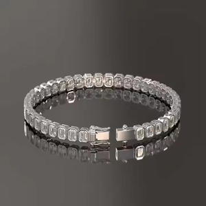 Customized Round Shape Moissanite Diamond <b>Bracelet</b> Bezel Setting 18K Yellow Gold Diamond <b>Bracelet</b> for Both Men and Women - Product Image 5