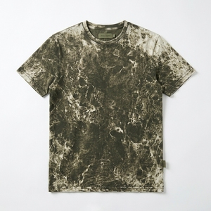 T-shirt de haute qualité 250 GSM vert et noir délavé à l'acide pour le streetwear - Product Image 1