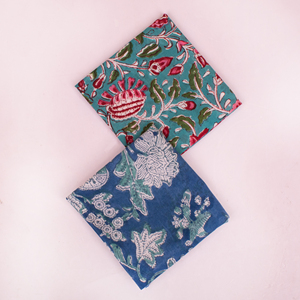 Hermoso Pañuelo Cuadrado de Algodón Estampado a Mano para Mujer, con Diseño Floral, Accesorios Multicolores, Estilo Boho, Artesanía de Rajastán - Product Image 2