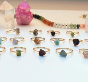 Anillo de Piedra Natural - Anillos de Piedras Preciosas con Baño de Oro para Mujer - Anillos Lisos al por Mayor - Product Image 6