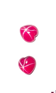 Cœur de rubis étoilé transparent 12x12 mm 8 carats, cabochon poli créé en laboratoire avec effet étoile à 6 branches pour la fabrication de bijoux - Product Image 5
