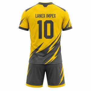 Ensemble de maillots de football personnalisés en gros, uniforme de football professionnel pour hommes et garçons, vêtements de sport d'équipe, chemise à manches courtes et shorts avec logo - Product Image 3