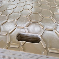 Tapis de protection au sol pour la manutention de grues industrielles, en PE haute résistance, résistant aux UV, antidérapant, motif hexagonal, capacité de charge élevée