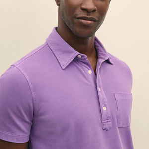 Article tendance de l'été : Chemises polo pour hommes en tissu 100% coton, coupe ample, manches courtes, chemises polo pour hommes imprimées sur mesure - Product Image 3