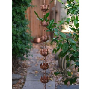 New Arrival Vintage Look Durable <b>Garden</b> Rain Chain <b>Hanging</b> Ornament Decorative Metal Rustic Rain Chain Rainwater Droplets - Product Image 2