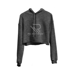 Sudadera con capucha de alta calidad, diseño en blanco, 100% algodón, gruesa, para mujer, con cremallera completa, sudadera corta personalizada con cremallera para mujer - Product Image 2