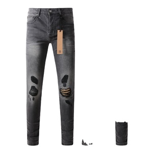 Exclusivos Jeans de Diseñador para Hombre, Corte Recto, Ajustados, Estilo Casual, Tejido Estampado, Ecológicos, Transpirables, para Primavera - Product Image 3