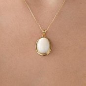 Collar con Colgante de Madreperla, Plata de Ley 925, Chapado en Oro de 14K, Joyería para Niñas y Mujeres, Regalo - Product Image 2