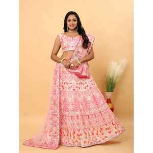 Ropa de boda de diseñador Trabajo de bordado de hilo multicolor Lehenga Choli - Product Image 1